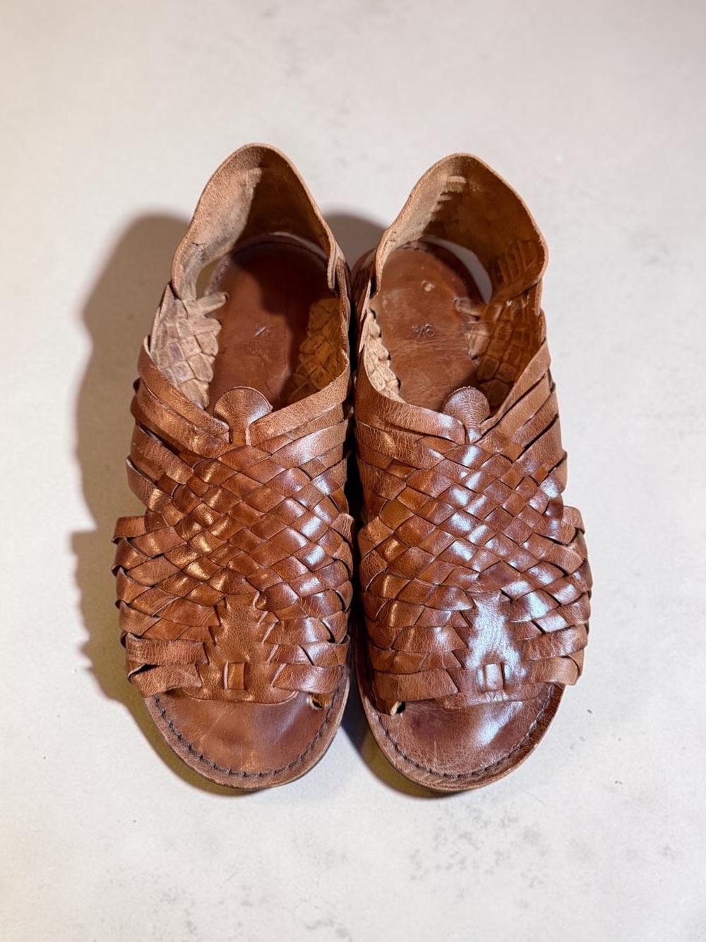 Brand X Woven Leather Huarache Sandal in Tan